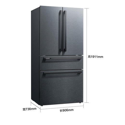 西门子(SIEMENS)602升 法式多门冰箱 零度保鲜 双压缩机制冷 BCD-602W(KF98FA156C) 商品图1