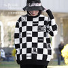 大英博物馆路易斯西洋棋系列黑白格纹提花毛衣 商品缩略图0