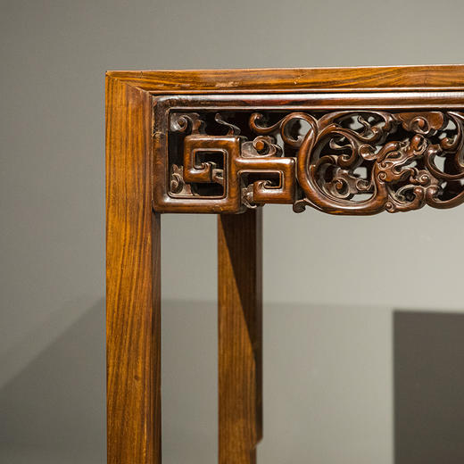 清 红木透雕螭龙纹四面平条桌 商品图1