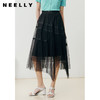 NEELLY纳俪商场同款网纱拼接半身裙女不规则纱裙夏季松紧腰A字裙N22041E01025 商品缩略图2