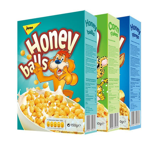 意大利捷森蜂蜜麦圈/玉米片/蜂蜜玉米球150g 口感偏甜 开袋即食 保留谷物原香 032932/032933/032934 商品图0