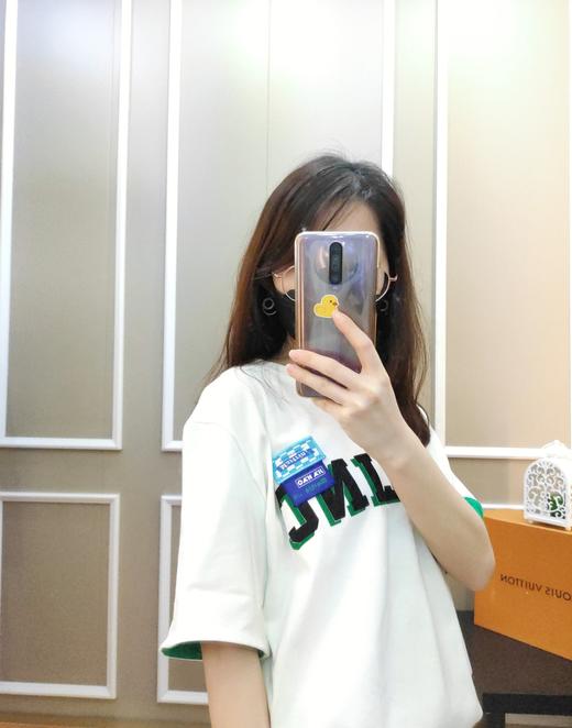 女植绒字母拼色短T6016 商品图3