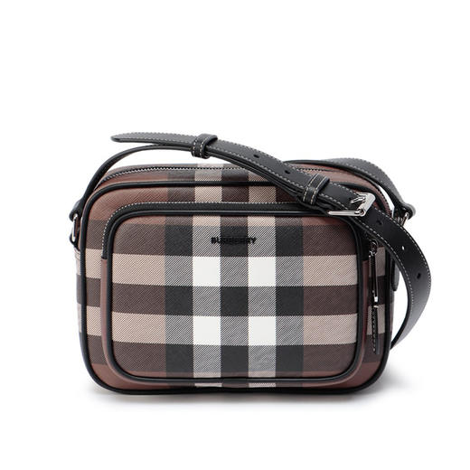 【一】BURBERRY 巴宝莉 男士格子图案涂层帆布斜挎单肩邮差包 8049145 A8900 商品图0