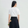 EITIE爱特爱夏季新款时尚舒适纯棉百搭印花圆领白T恤上衣女B2213918 商品缩略图4