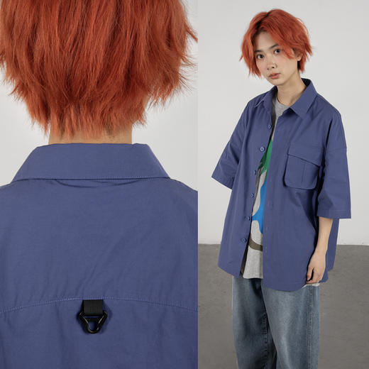 CryingCenter Very Peri长春花蓝 工装休闲通勤衬衫套装 哭喊中心 商品图2