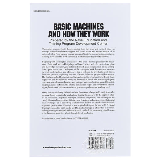 预售 【中商原版】机械学基础及原理 英文原版 Basic Machines and How They Work 商品图1