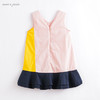 马克珍妮夏装新款 女童三色拼接纯棉背心连衣裙20372 商品缩略图1