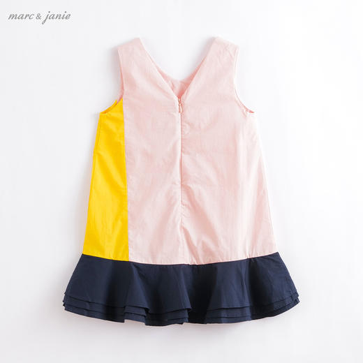马克珍妮夏装新款 女童三色拼接纯棉背心连衣裙20372 商品图1