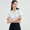 EITIE爱特爱夏季新款时尚百搭舒适盘扣装饰白色纯棉T恤上衣女B2213916 商品缩略图4