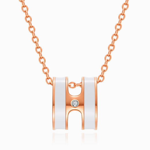 J14893 me.luxe 时尚百搭字母H钻石吊坠项链（部分没有证书） 商品图0