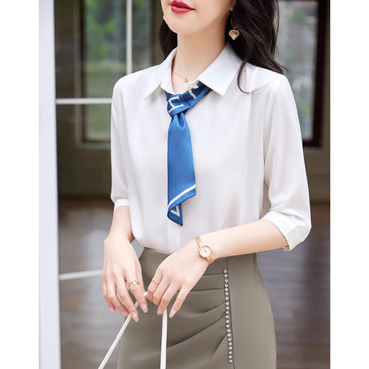 夏季简约气质大方中袖衬衫套装 商品图4
