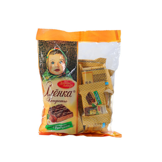 【中欧班列精选】WWJ 俄罗斯进口爱莲巧大头娃娃巧克力榛仁碎威化糖果 250g 商品图7