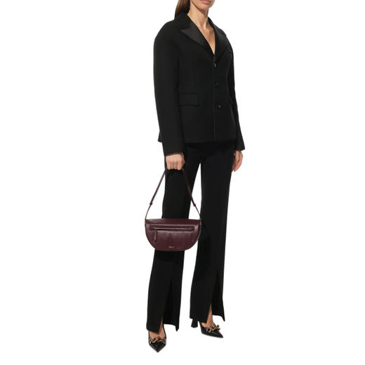 BURBERRY 巴宝莉 女士 Olympia 小号浸染小羊皮埃伦匹亚包 酒红色 8049173 B1014 商品图3