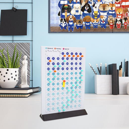 【折扣商品 不退不换】384片 月历拼图 塑料拼图 HR1010 瓜几拉-狗狗毕业照 商品图3