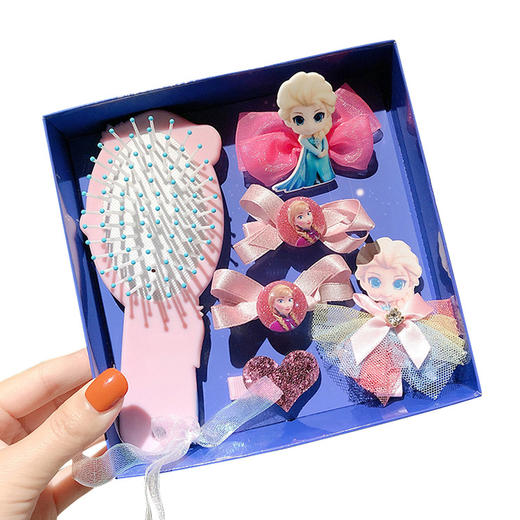 【冰雪奇缘儿童发夹套装】爱莎公主发饰套装礼盒皇冠头饰梳子假发头绳 商品图4