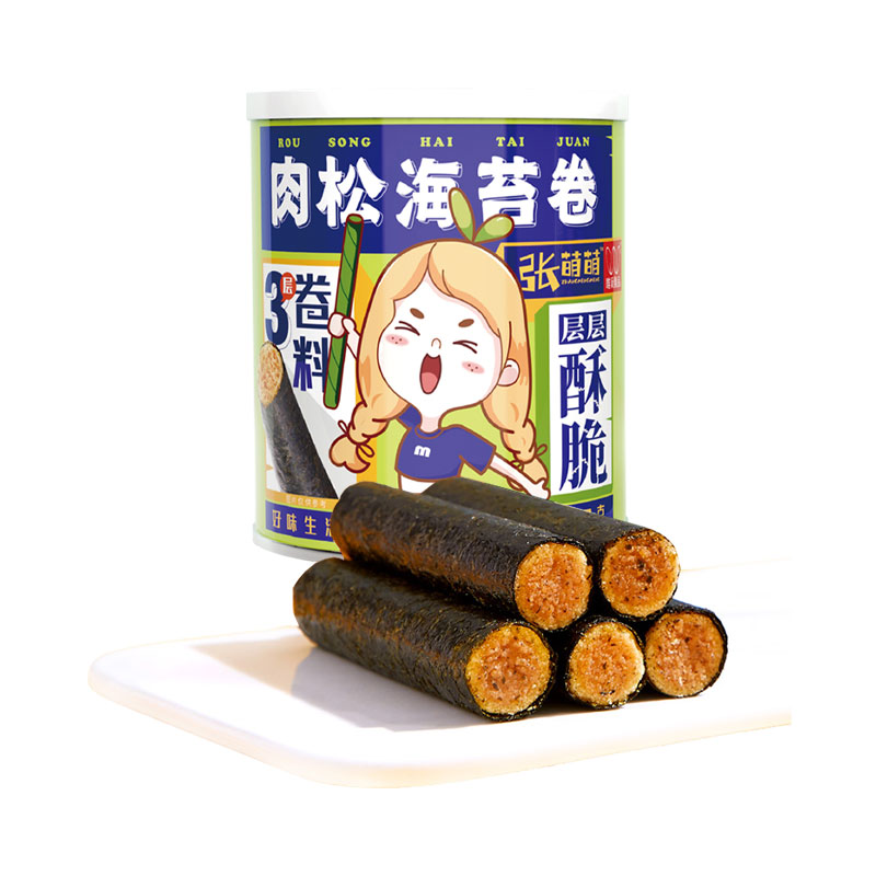 【休闲食品】张萌萌 90g肉松海苔卷
