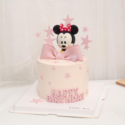 米妮蝴蝶结翻糖奶油蛋糕 商品图1