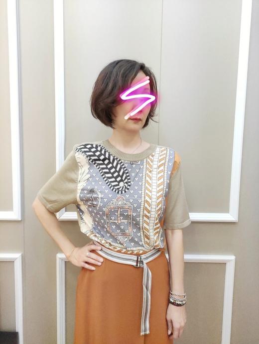女印花针织娟丝短袖 商品图5