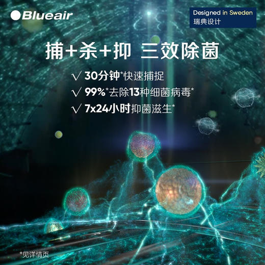 布鲁雅尔(Blueair)空气净化器 智能菌盾7440i 除甲醛除细菌智能数显除二手烟雾霾 钢铁大白 商品图2