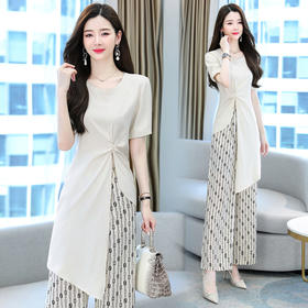 WZNH WY88019夏季通勤轻熟风女装chic韩风高级感俏皮活泼盐系穿搭裙子两件套装