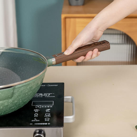 【官方正品保证】欧乐菲巴宝克德式麦饭石色深炒锅平底锅32cm（OLOBD-32A1） 商品图6