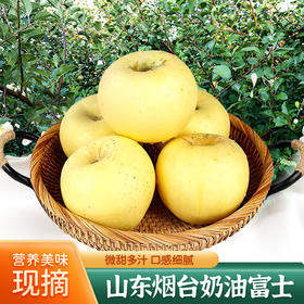 山东烟台奶油富士（黄苹果）带箱4.5斤左右