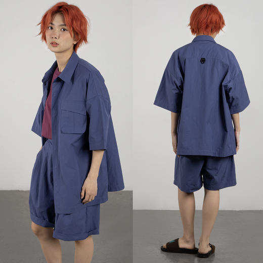 CryingCenter Very Peri长春花蓝 工装休闲通勤衬衫套装 哭喊中心 商品图1