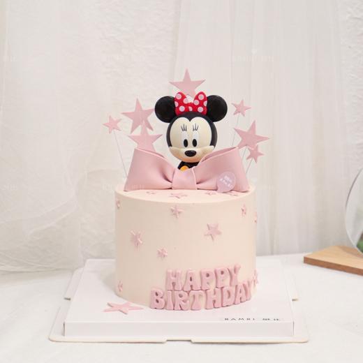 米妮蝴蝶结翻糖奶油蛋糕 商品图0