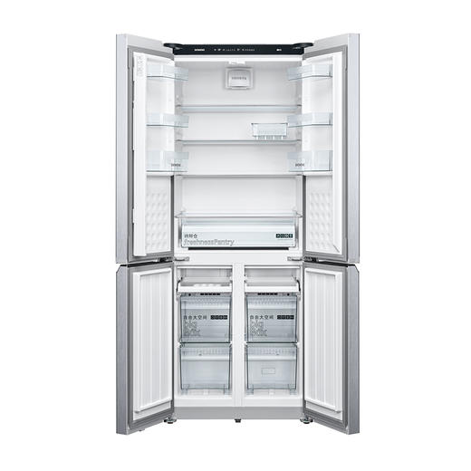 西门子481升十字门冰箱 对开门四门多门电冰箱 混冷无霜 玻璃面板 双循环制冷BCD-481W(KM49ES43TI) 商品图3