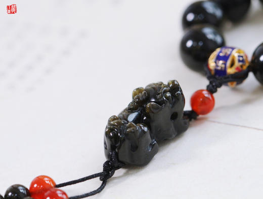 [ 守财 ]  金曜石手捻串珠 | 霸气黑色，洒金点点，守护安心 商品图2