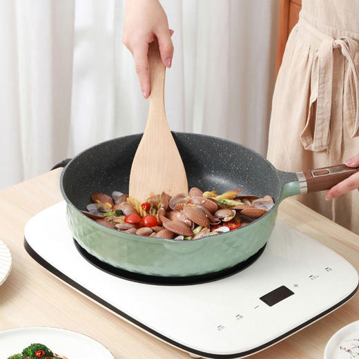 【官方正品保证】欧乐菲巴宝克德式麦饭石色深煎炒锅平底锅28cm（OLOBD-28A1） 商品图2