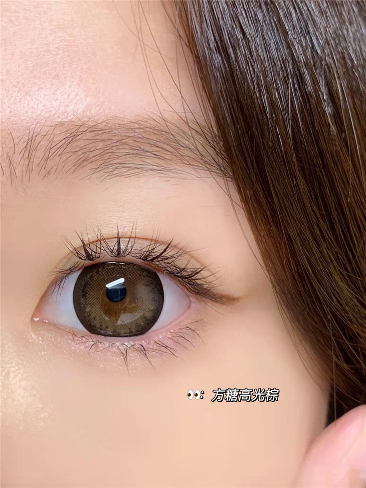 LEENSCOLOR年抛隐形眼镜 方糖高光棕14.5mm 一副/2片-VVCON美瞳网27