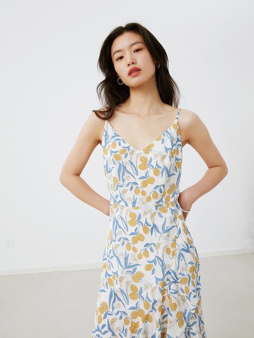 HeyDress柠檬裙丨原创碎花吊带连衣裙女夏季法式鱼尾设计感裙子 商品图4