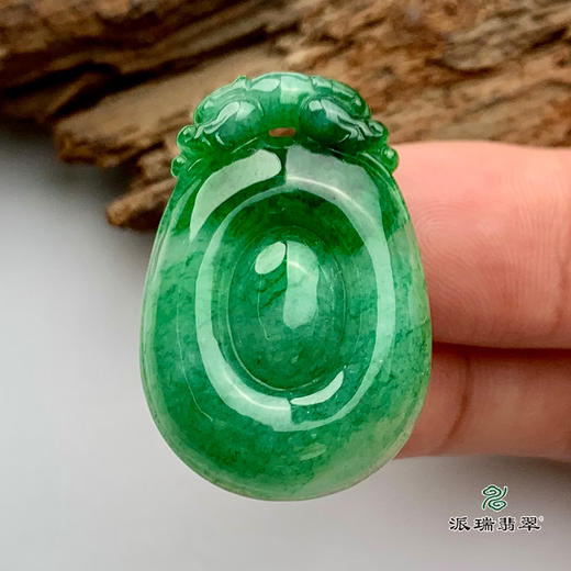 派瑞翡翠 翡翠挂件 糯冰种 绿色 商品图2
