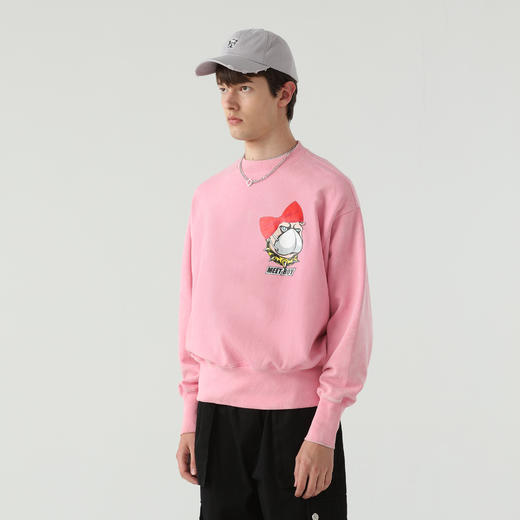 MEET.ROY口罩主题蝴蝶结狗 短版宽松水洗做旧卫衣01MR1314 商品图2