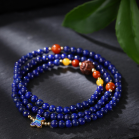 醍醐 青金石 南红玛瑙 紫檀木 蜜蜡 三圈手串
