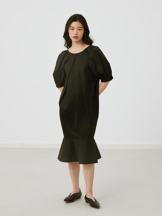 HeyDress法式复古连衣裙女宽松显瘦鱼尾设计感小黑裙气质小众裙子 商品图1