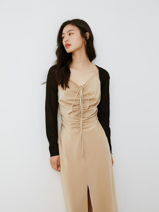 【周四精选福利】HeyDress针织开衫女时髦叠穿披肩袖一片式坎肩短款长袖防晒衫 商品图4