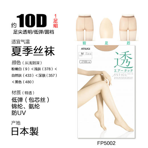 【透】日本厚木薄肤色连裤袜丝袜夏季款肉色隐形透atsugi透明 心选到家 商品图3