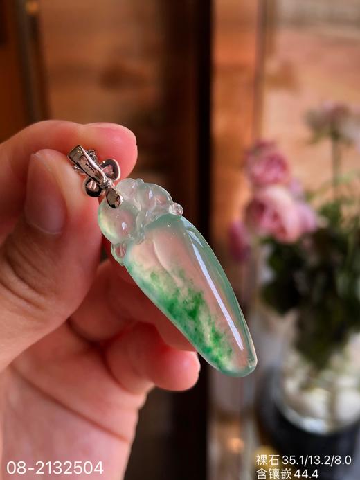 08-2132504，高冰近玻璃飘翠福瓜吊坠，48999 商品图6