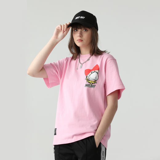 MEET.ROY系列口罩主题蝴蝶结款加厚宽松T恤情侣款短袖01MR1308 商品图2