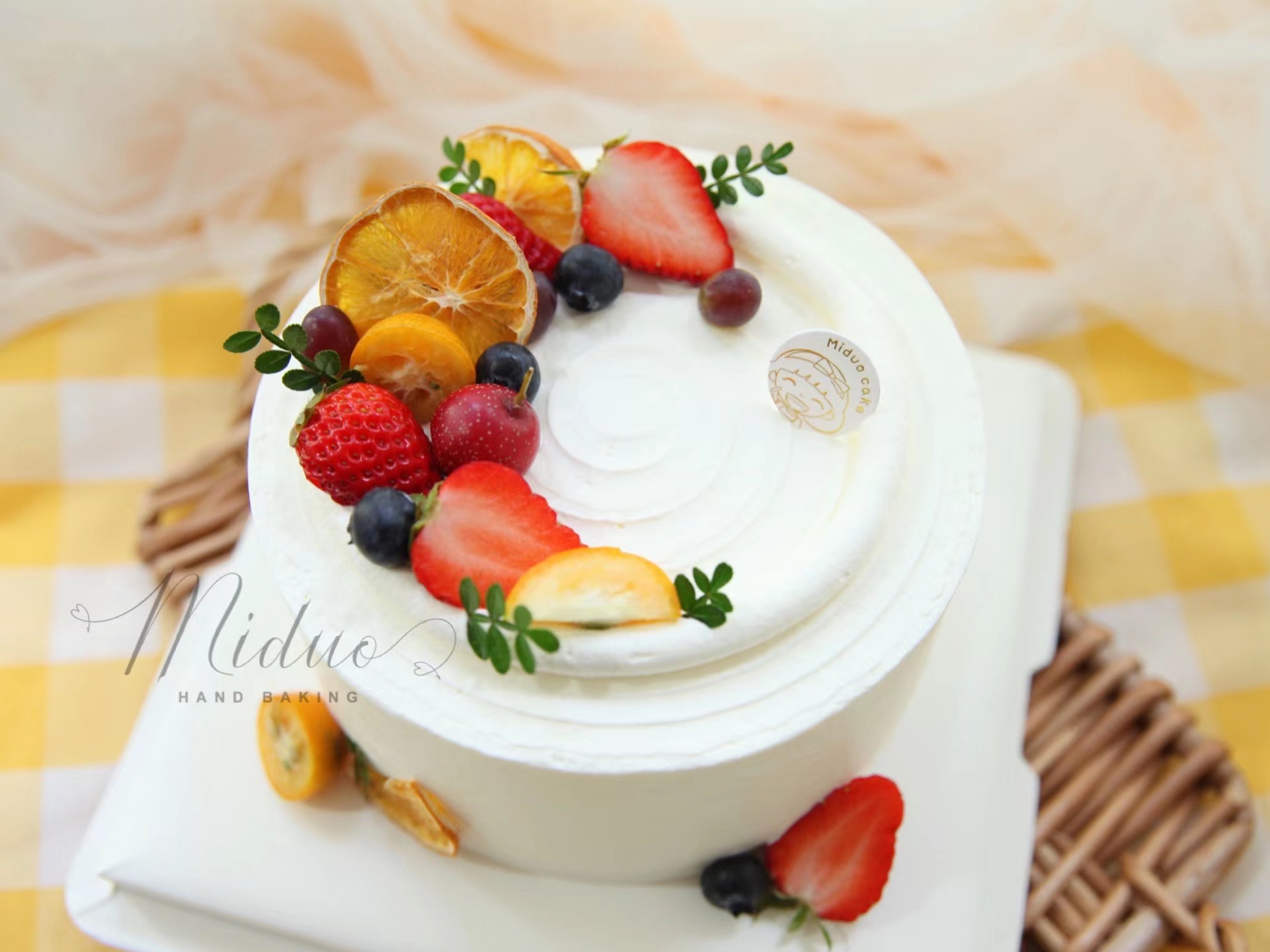 下午茶5水果淡奶油最热卖的蛋糕之一经典款式新鲜水果天然乳脂淡奶油