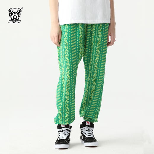 MEET.ROY常青经典款超薄花裤 美金闪电符号休闲裤 男女同款02MR1302 商品图0