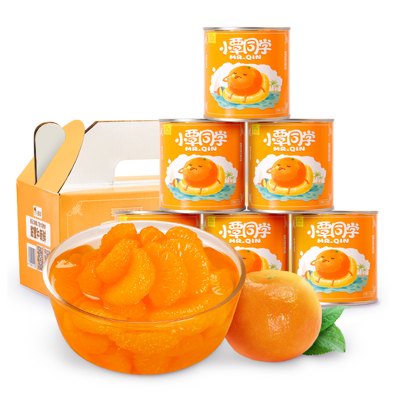 【宜昌助农馆】小覃同学 新鲜水果橘子罐头312g*6罐