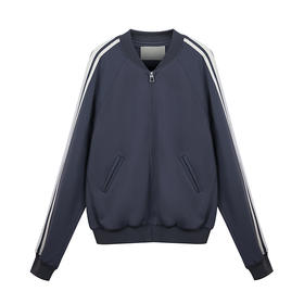 双条纹开襟运动服