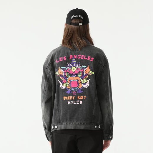 MEET.ROY麒麟祥云系列45#刺绣 水洗做旧牛仔夹克 oversize版型01MR1377 商品图1