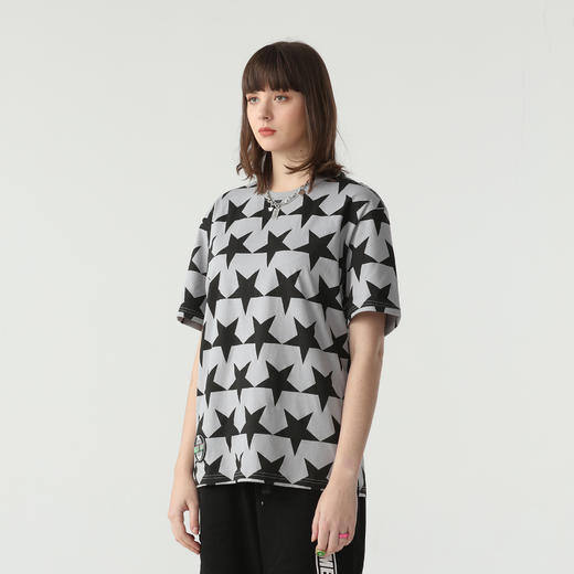 MEET.ROY简约几何星星满印工艺徽章时尚短袖T恤01MR1325 商品图1