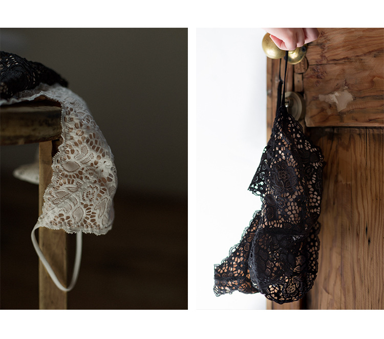 帮手描述图：靴下物小胸法式无钢圈吊带内衣一体少女超薄bral