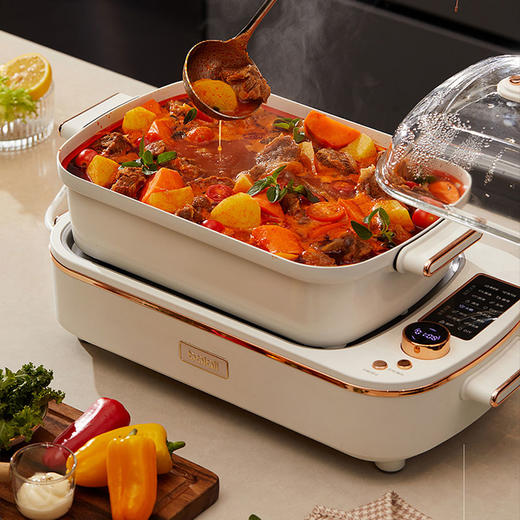 英国bolali博拉利多功能蒸汽料理锅电蒸炖锅火锅锅烧烤一体网红锅 商品图0