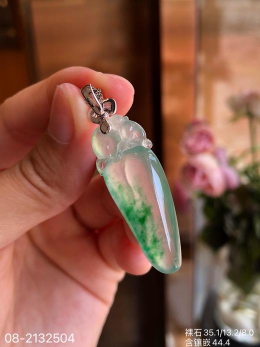 08-2132504，高冰近玻璃飘翠福瓜吊坠，48999 商品图3